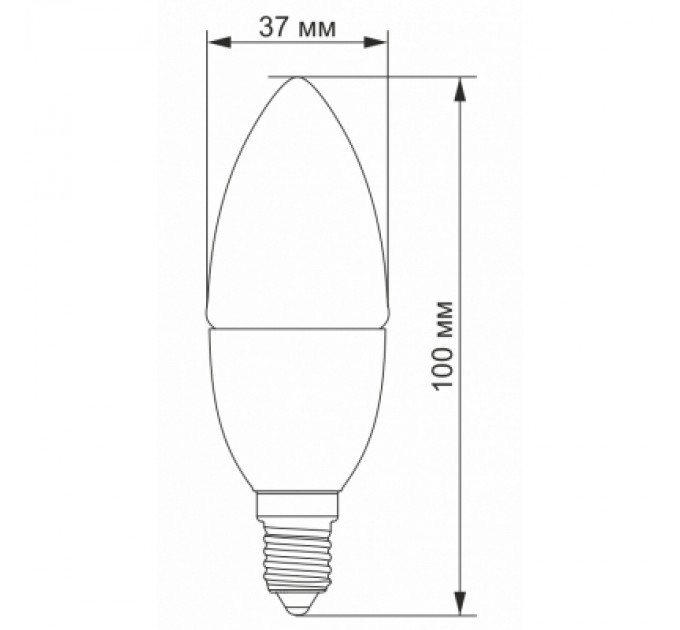 Лампочка TITANUM C37 6W E14 3000K (TLС3706143)