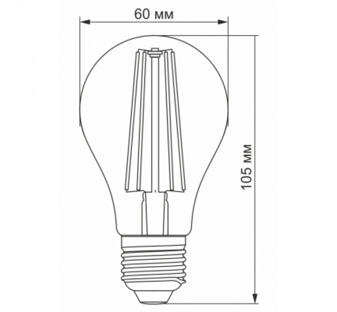 Лампочка Videx Filament A60FF 08W E27 1200K (VL-A60FF-08271)