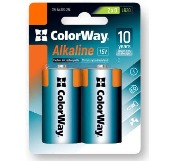 ColorWay Батарейка ColorWay D LR20 Alkaline Power * 2 (CW-BALR20-2BL)