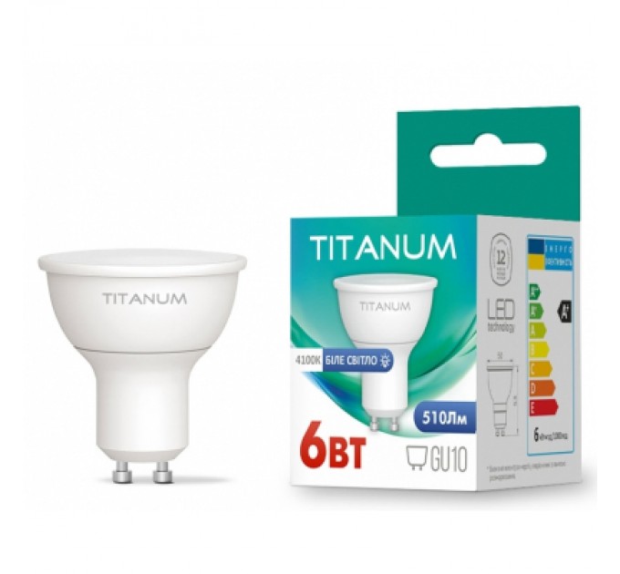 TITANUM Лампочка TITANUM LED MR16 6W GU10 4100K (TLMR1606104)