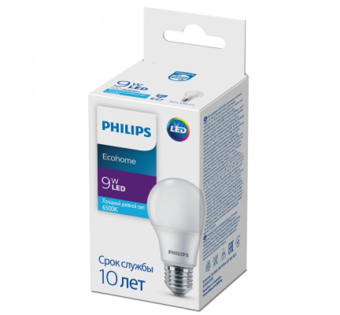 Philips Лампочка Philips Ecohome LED Bulb 9W 720lm E27 865 RCA (929002299117)