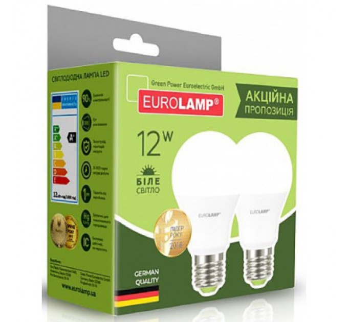 Eurolamp Лампочка Eurolamp LED A60 12W E27 4000K 220V (MLP-LED-A60-12274(E))