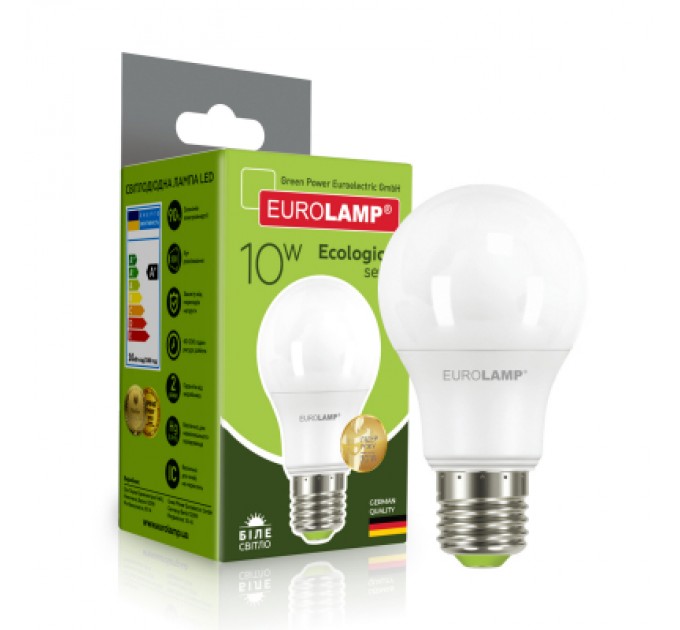 Лампочка Eurolamp LED А60 10W E27 4000K 220V (LED-A60-10274(P))