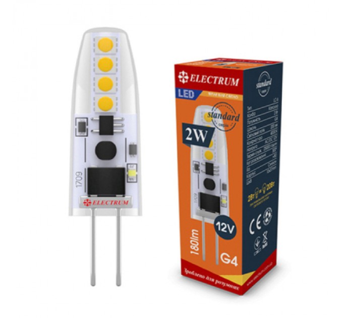 Electrum Лампочка Electrum 2W Si LC- 6 G4 3000K (A-LC-0907)