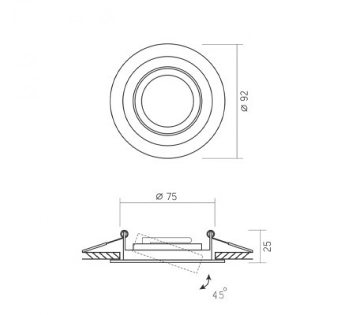 Світильник точковий Videx під лампу GU10 врізний Круглий Білий (VL-SPF08R-W)