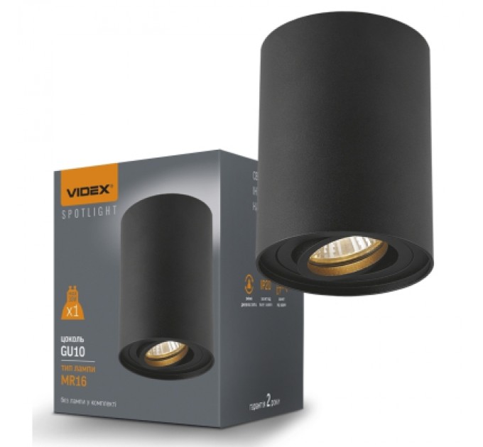 Videx Світильник точковий Videx під лампу GU10 накладний Чорний (VL-SPF13A-B)