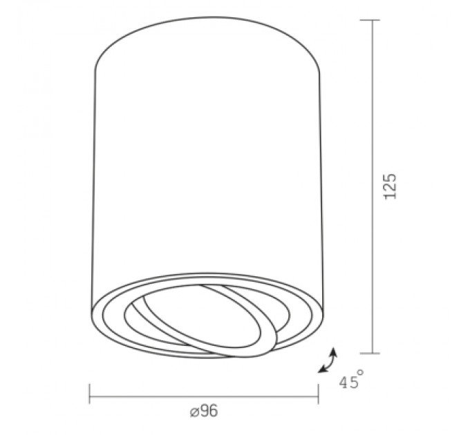 Videx Світильник точковий Videx під лампу GU10 накладний Чорний (VL-SPF13A-B)