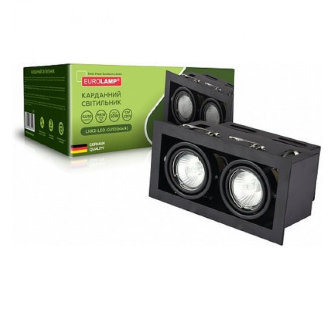Eurolamp Світильник точковий Eurolamp LED GU10x2 black (LHK2-LED-GU10(black))