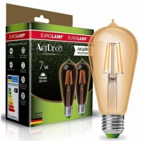 Лампочка Eurolamp ST64 7W E27 2700K (MLP-LED-ST64-07273(Amber))