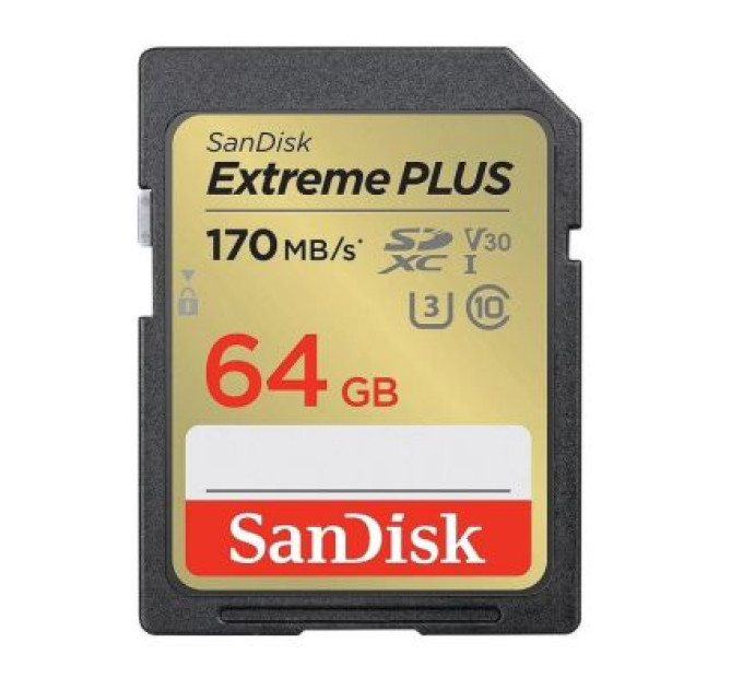 SanDisk Карта пам'яті SanDisk 64GB SD class 10 UHS-I Extreme PLUS (SDSDXW2-064G-GNCIN)