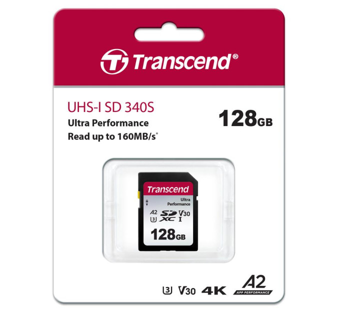 Transcend Карта пам'яті Transcend 128GB SD class 10 UHS-I U3 4K (TS128GSDC340S)