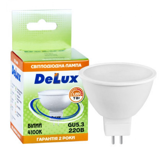 Delux Лампочка Delux JCDR 7Вт 4100K 220В GU5.3 (90020569)