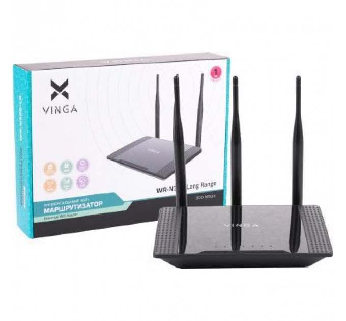 Маршрутизатор Vinga WR-N300 Long Range (WR-N300-LR)