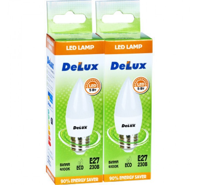 Delux Лампочка Delux BL37B 5 Вт 4100K 220В E27 2шт (90006989)