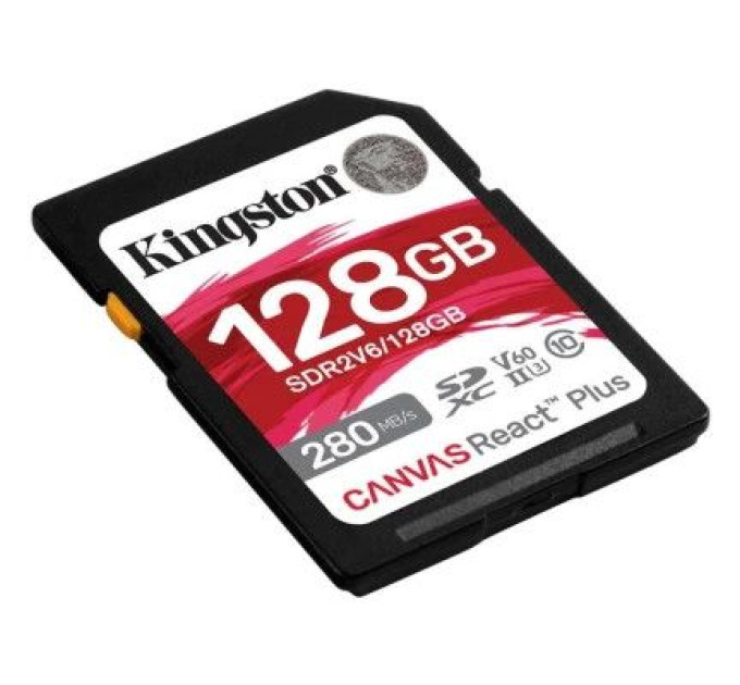 Kingston Карта пам'яті Kingston 128GB SDXC class 10 UHS-II U3 Canvas React Plus (SDR2V6/128GB)