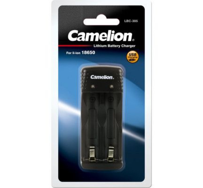 Camelion Зарядний пристрій для акумуляторів Camelion Lithium-ion charger for 2x Li-Ion 18650, Input DC 5V-1A (LBC-305)