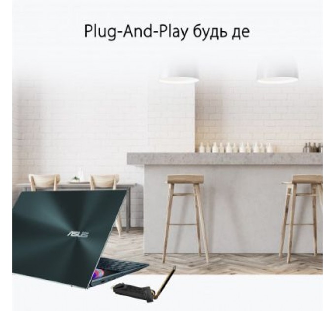 Мережева карта Wi-Fi ASUS USB-AX56 AX1800 USB 3.0 WPA3 MU-MIMO OFDMA (USB-AX56)