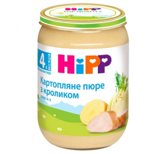 Дитяче пюре HiPP Картопляне пюре з кроликом, 190 г (9062300131281)