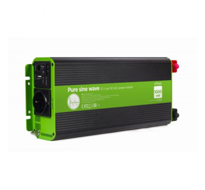 Автомобільний інвертор 12V/230V 1000W (2000W peak power) чиста синусоїда EnerGenie (EG-PWC-PS1000-01)
