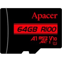 Карта пам'яті Apacer 64GB microSD class 10 UHS-I V10 A1 (AP64GMCSX10UB-RA)