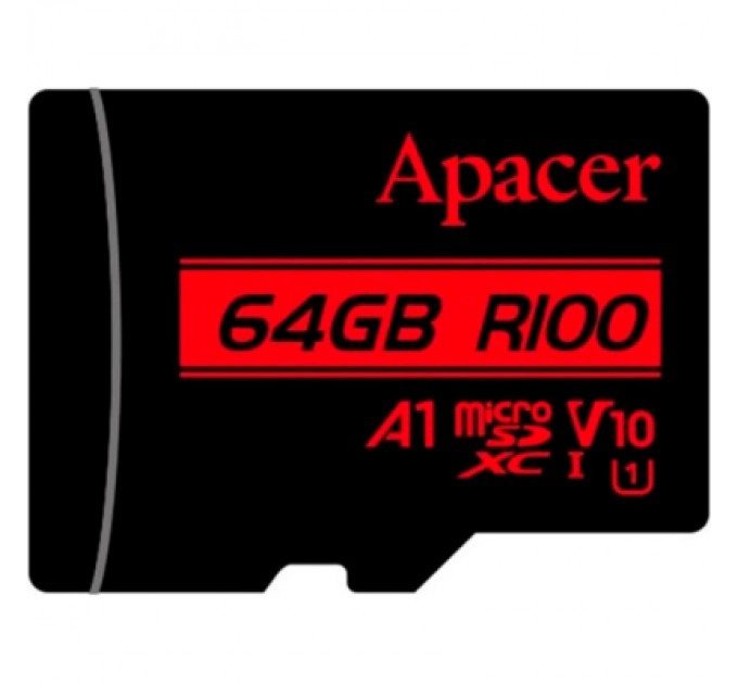 Apacer Карта пам'яті Apacer 64GB microSD class 10 UHS-I V10 A1 (AP64GMCSX10UB-RA)