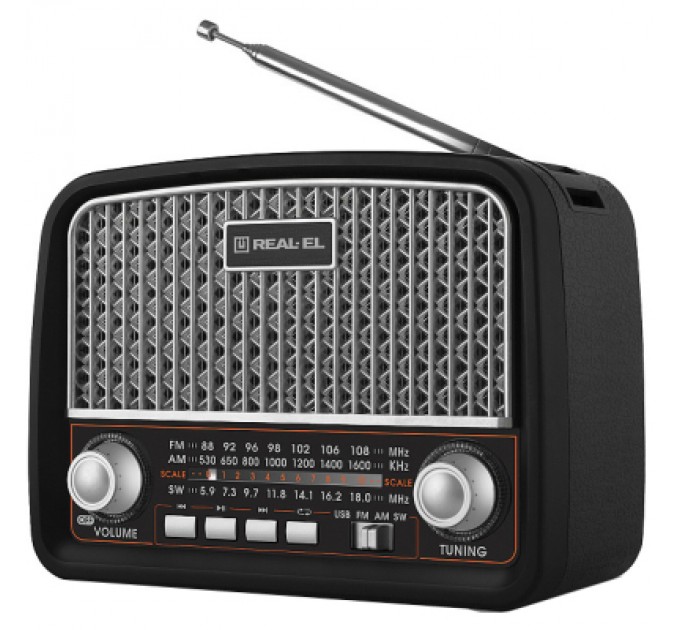 REAL-EL Портативний радіоприймач REAL-EL X-520 Black