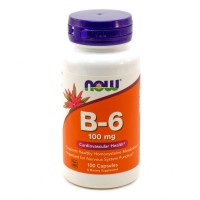 Вітамін Now Foods Вітамін В6 (Піридоксин), Vitamin B6, 100 мг, 100 капсул (NF0456)