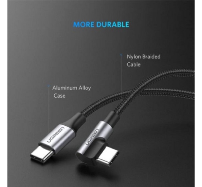 Дата кабель USB-C to USB-C 2.0m 60W US255 Black Gray Ugreen (50125)