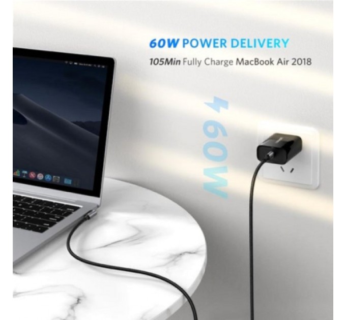 Дата кабель USB-C to USB-C 2.0m 60W US255 Black Gray Ugreen (50125)