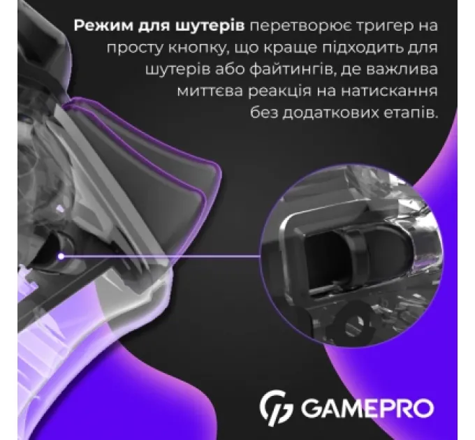 Геймпад GamePro GPS13T BT 5.3/USB/PC/iOS/Android/PS3/PS4 RGB Transparent (GPS13T)