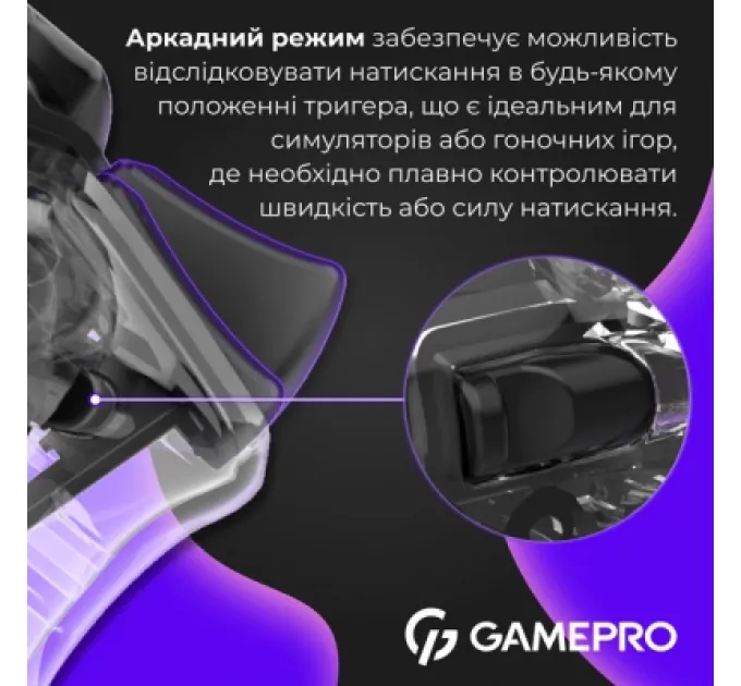 Геймпад GamePro GPS13T BT 5.3/USB/PC/iOS/Android/PS3/PS4 RGB Transparent (GPS13T)