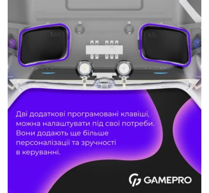 Геймпад GamePro GPS13T BT 5.3/USB/PC/iOS/Android/PS3/PS4 RGB Transparent (GPS13T)