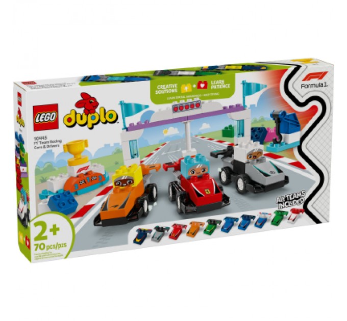 LEGO Конструктор LEGO DUPLO Town Автомобілі для перегонів і пілоти команд Формули-1 (10445)