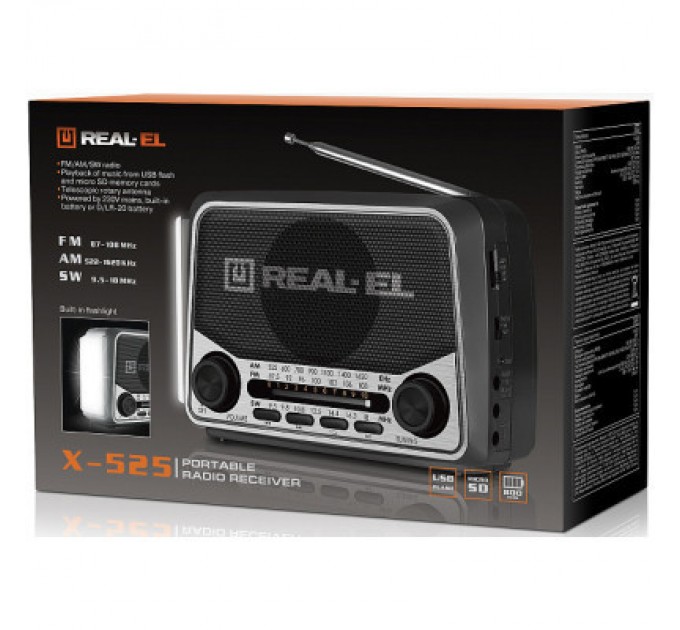 Портативний радіоприймач REAL-EL X-525 Grey