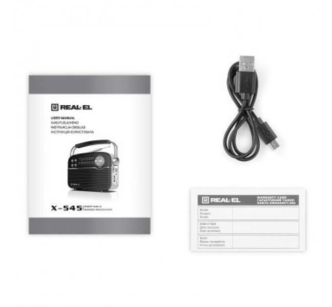 REAL-EL Портативний радіоприймач REAL-EL X-545 Black