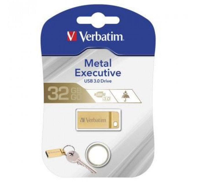 USB флеш накопичувач Verbatim 32GB Metal Executive Gold USB 3.0 (99105)