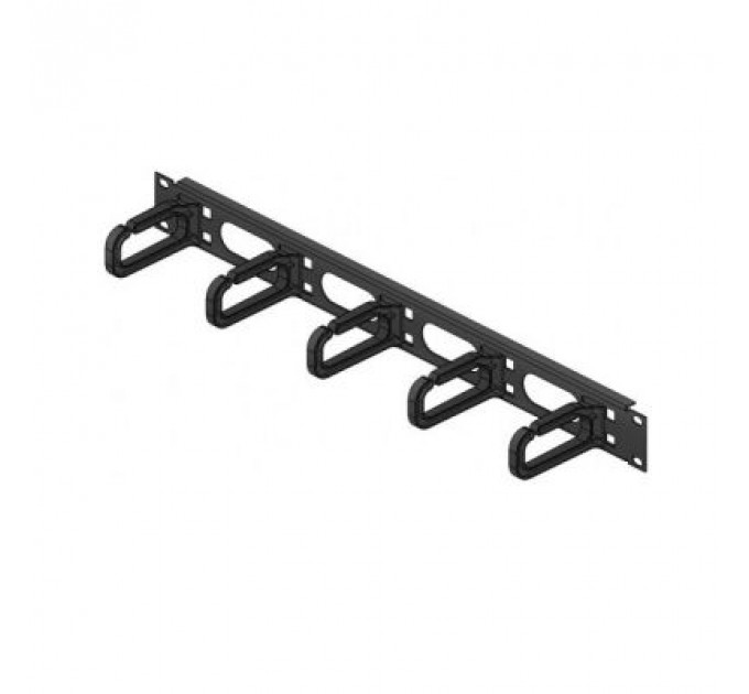 Кабельний організатор 19" 1U 40х80 скоби RAL9005 Conteg (DP-VP-P5)