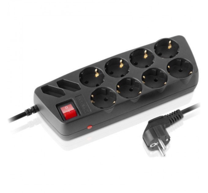 REAL-EL Мережевий фільтр живлення REAL-EL REAL-EL RS-10 Protect, 1.8m, black (EL122300038)