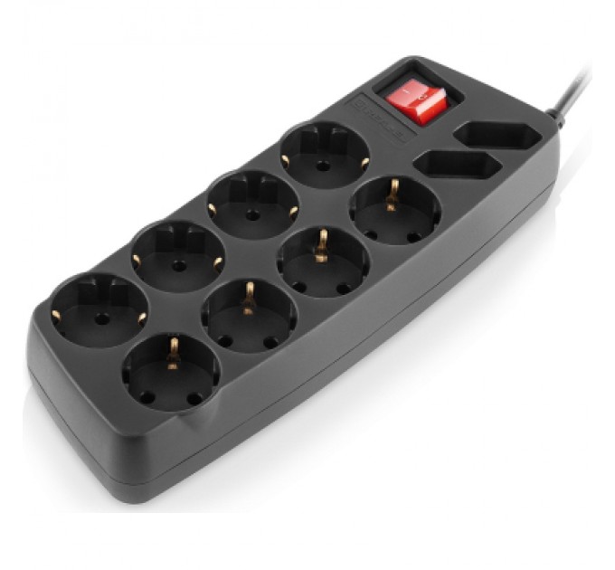 REAL-EL Мережевий фільтр живлення REAL-EL REAL-EL RS-10 Protect, 3m, black (EL122300039)