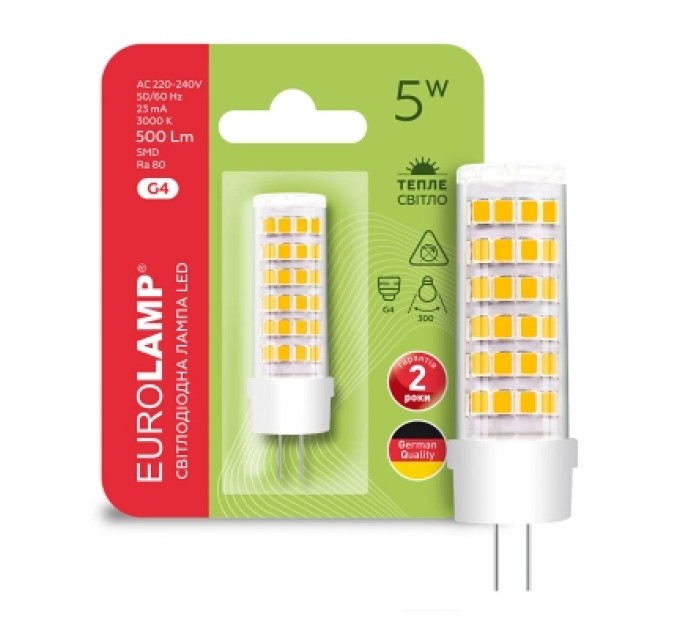 Eurolamp Лампочка Eurolamp Светодиодная капсульная лампа EUROLAMP LED силикон G4 5W 500Lm 300 (LED-G4-0530(220))