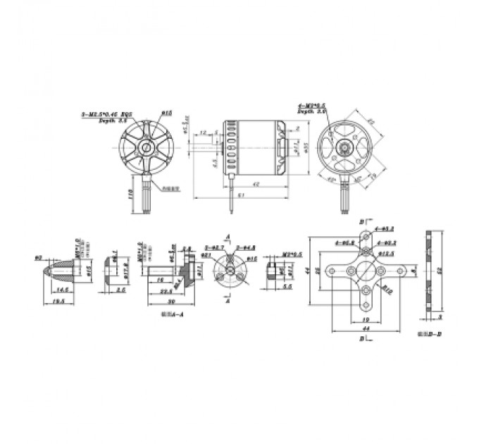 SunnySky Двигун для дрона SunnySky X2820 V3 KV570 motor white+blue shell individual package (X2820-570KV)