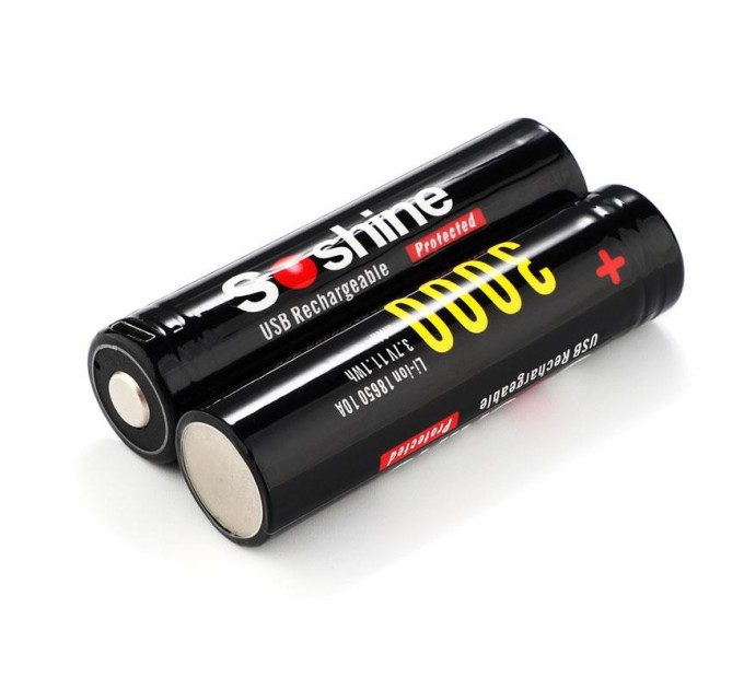 Аккумулятор Soshine 18650 Li-Ion microUSB 3000mAh 1шт