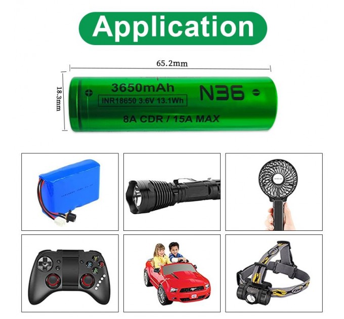 Vapcell Аккумулятор Vapcell N36 18650 Li-Ion 3650mAh 1шт