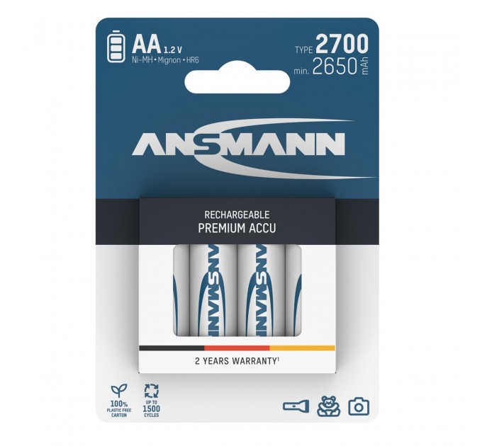 Ansmann Аккумуляторы Ansmann AA/HR06 NI-MH 2700 mAh BL 4 шт