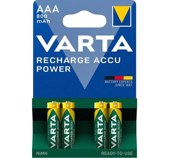Varta Аккумулятор Varta Recharge Accu AAA/HR03 Ni-MH 800 mAh BL 4шт