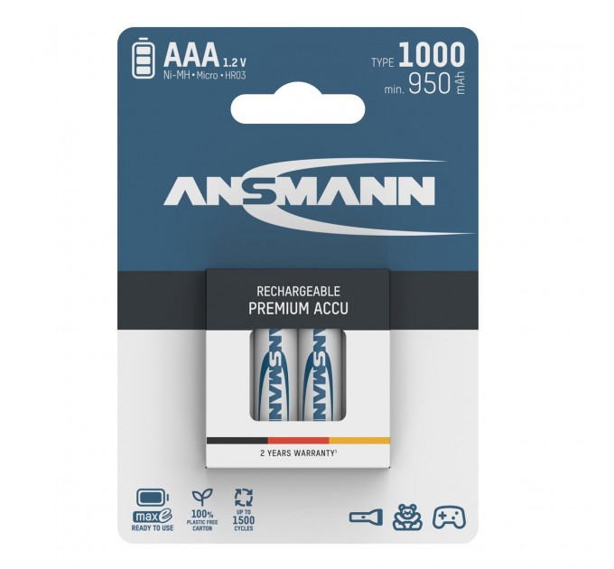 Ansmann Аккумуляторы Ansmann AAA/HR03 NI-MH 1000 mAh BL 4 шт