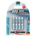 Ansmann Аккумуляторы Ansmann AAA/HR03 NI-MH 800 mAh BL 4 шт