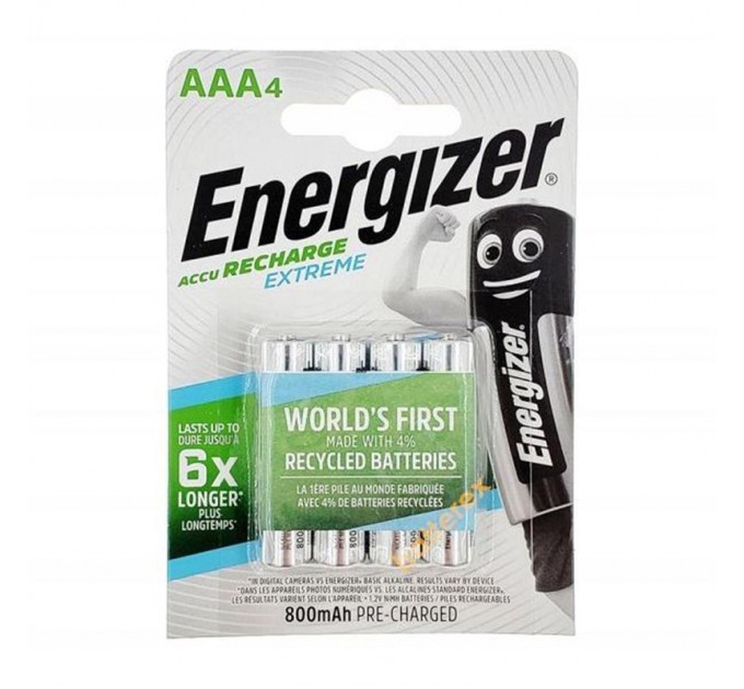 Energizer Аккумуляторы Energizer Recharge Extreme AAA/HR03 LSD Ni-MH 800 mAh BL 4шт