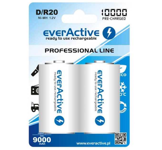 everActive Аккумулятор everActive D/HR20 10000mAh BL 2шт