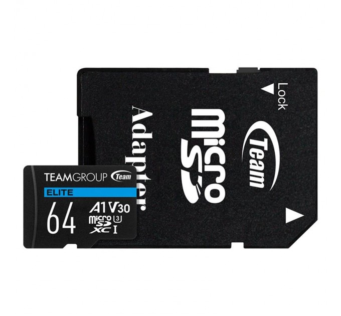 Карта пам`ятi MicroSDXC 64GB UHS-I/U3 Class 10 Team Elite (TEAUSDX64GIV30A103)
